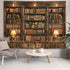 Spenlife 6080 Inches Bookshelf Tapestry Wall Hanging Vintage Library Wall Tapestry, Old Books on Shelf Classical Study