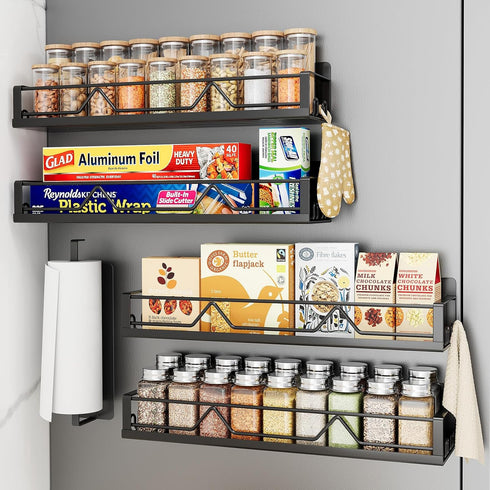 Mystozer 16.9 Inch Wide Large Capacity Magnetic Spice Rack for Refrigerator, 5