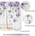Purple Floral Butterfly Kitchen Curtains, Rustic Flower Small Short Cafe Window Drapes, 27.5x39 Inch