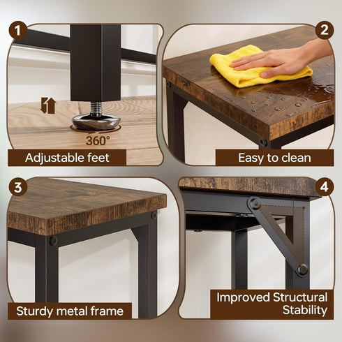 Tujurich 29.5" 9.4" 29.5" Narrow Entryway Console Table & Sofa Side Table - Industrial Hallway Table for Small Spaces