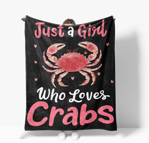 Crabs Blanket Just A Girl Who Love Crabs Fleece Throw Blanket Super