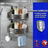 JDHAVMOS (2-Pack Suction Cup Shower Caddy - No Drilling Removable, Corner Shower Shelves - Aluminum Rustproof, Corner