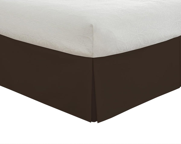 Lux Hotel Classic Tailored Bed Skirt, Pleated Styling, 14" Drop Length, Full, Chocolate