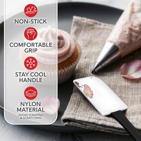 Silicone Spatula Set - 17 Piece Baking Utensils, Nylon and Stainless Steel, Non Stick Bakeware Collection