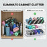 3 (2 Pack) YAN & HIN Expandable Water Bottle Organizer for Cabinet, Tier Tumbler Organizer, Adjustable Bottle Holder