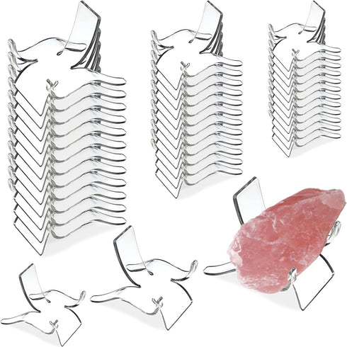 Rock Display Stand, 36 PCS Acrylic Holder for Small Items: Crystal, Rock Painting, Geodes, Mineral, Agate, Fossil,
