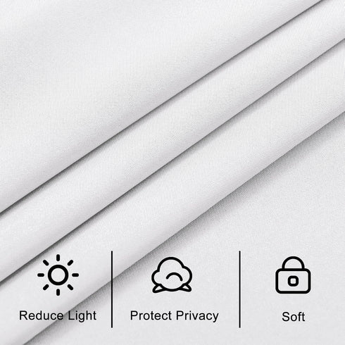 Hiasan French Door Curtains for Small Window, Rod Pocket Semi Sheer Privacy Curtains, 1 Panel White, 52 x 40 Inch