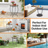 Weogot 14 Personality Round Side Table, Funny Patio Accent Weather Resistant Metal Side Table for Livingroom Patio