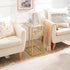 24.4 GD08SF01 HOOBRO End Table, C Shaped Side Table with Tempered Glass, Small Side Table for Sofa, Slide Under Couch