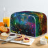 Colorful Galaxy Print Toaster Cover with Handle, Universal Size Dustproof Cover for 2 Slice Toaster and Microwave Oven