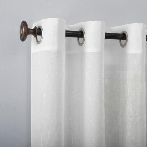 No. 918 Erica Crushed Sheer Voile Grommet Curtain Panel - 84.00" x 51.00"