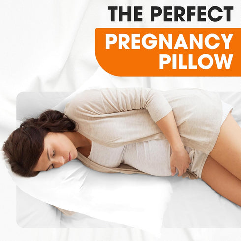 Cheer Collection Oversized V-Shaped Pillow for Side Sleepers, L-Shaped Pregnancy Pillow for Neck and Shoulder Support