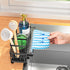Countertop 304 9.25) Cisily Sponge Holder for Kitchen Sink, Sink Caddy Organizer with High Brush Holder, Kitchen