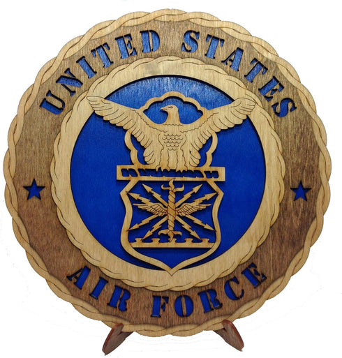 Unique Decorative Custom Laser Crafted Wooden Wall Plaque, Armed Forces Air Force