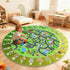 Kids City Road Car Play Rug Round ABC Alphabet Educational Play Mat,47x47''
