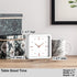 Driini Modern Mid Century Desk & Shelf Clock, White Rose Gold, Battery Operated with Silent Analog Movement