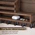 Key and Mail Holder Wall Mount, Key Hanger with Long Storage Box and 5 Hooks for Home Decor Organizer