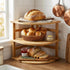 3-Tier Countertop 9.5 9.5 9.5 Inch Goaste Bamboo Corner Shelf, Kitchen Storage Organizer, Cabinet Plate Rack for Pantry
