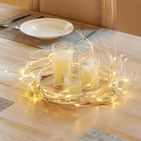 Tomanwai 6FT 48 Lighted Birch Garland LED Battery Operated with Timer for Christmas Fireplace Mantle Table Decoration