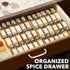 3" 4 12" 23" SpaceAid Bamboo Spice Drawer Organizer, (Need Deep Drawer) Expandable Tier Spices Rack for Cabinet