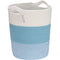 Sea Team Large Cotton Rope Woven Storage Basket with Handles, 20 x 14 inches, Round Design, White & Mottled Blue