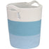 Sea Team Large Cotton Rope Woven Storage Basket with Handles, 20 x 14 inches, Round Design, White & Mottled Blue