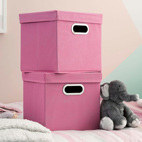 Household Essentials Cube Set with Lids, Pink, 2-Pack by Household Essentials