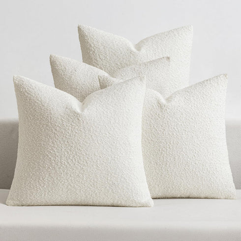 MIULEE Pack of 4 Decorative Textured Boucle Throw Pillow Covers 18x18 Inch