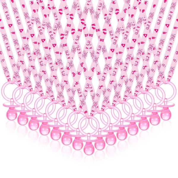 CHENGU 100 Pcs Baby Shower Favors Pacifiers Necklace, Acrylic Pacifiers Necklaces Bulk Favors
