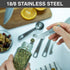 BALCI 9 Measuring Spoons Set - Heavy Duty 18/8 Premium Stainless Steel with US & Metric Measurements + Leveler