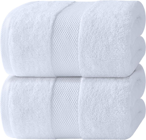 White Classic Luxury Bath Sheets Towels for Adults Extra Large 35x70 Inch