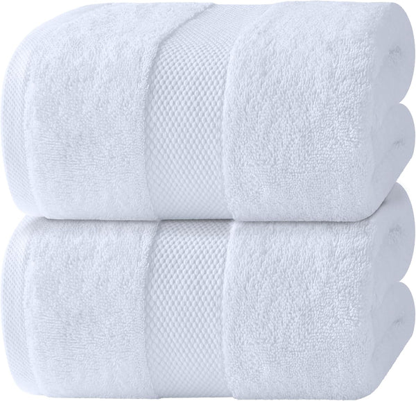 White Classic Luxury Bath Sheets Towels for Adults Extra Large 35x70 Inch