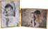 Double 4 by 6 Inch Metal Folding Picture Frames - 1 Landscape and 1 Portrait Style (Modern Gold)