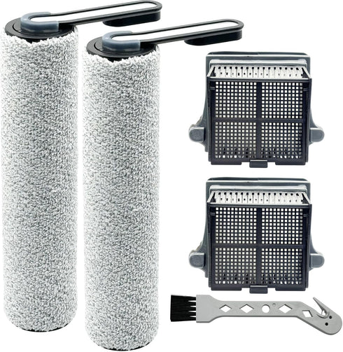 Brush Rollers and Filters Replacement for Tineco iFLOOR 5 Breeze Complete Vacuum Cleaner, 2 Brush Rollers + 2 Filters