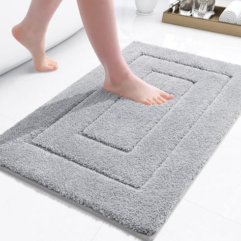 Buganda Bathroom Rugs, 24" x 16", Soft Microfiber Non-Slip Shaggy Bath Carpet, Machine Wash Dry