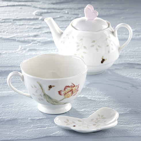 6083927 Lenox Butterfly Meadow Teapot with Lid, White