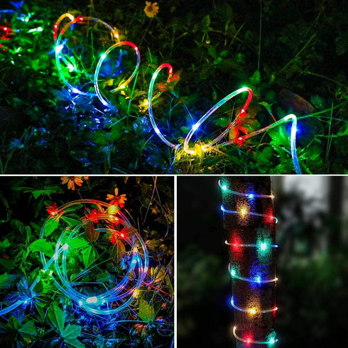LED Rope Lights, Battery Operated String Lights, 40Ft 120 LEDs, 8 Modes Outdoor Waterproof Fairy Lights