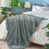Grey Leaves Pattern Throw Blanket by inhand, Super Soft Flannel Cozy Lightweight for Couch, 50 x 60 Inches