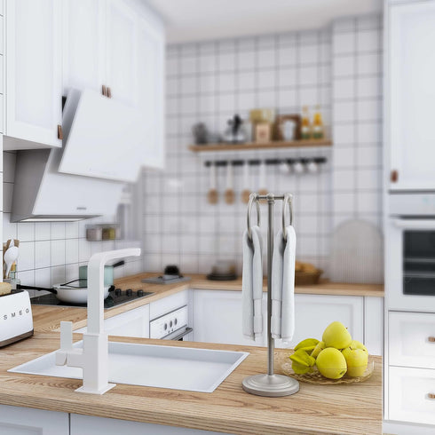 Countertops 2 Rings?19" BGL Fingertip Towel Holder Stand Hand Towel Ring for Bathroom or Kitchen Vanity to Store Hand