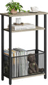 MMEOLUOOK Narrow Side Table with Storage Basket Skinny End Tables for Smalls Spaces