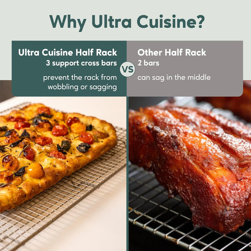 Ultra Cuisine Heavy Duty Cooling Rack, 11.5" x 16.5", 100% Stainless Steel for Cooking and Baking