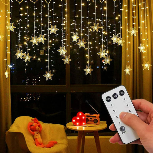 Aprjv String Lights LED Curtain Light, 96 LED Fairy Hanging String Lights Waterproof