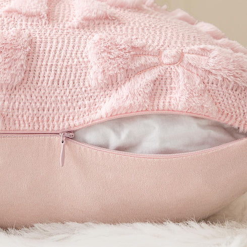 Set 2 Couch,18x18 Inch MIULEE Light Pink Bow Pillow Covers Coquette Room Decor Aesthetic of Spring Decorative Cute Girl
