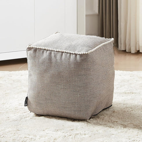 45x45 Louis Donn Unstuffed Storage Pouf Ottoman Cover Cotton Linen DIY Decorative Footrest for Living Room Bedroom Home