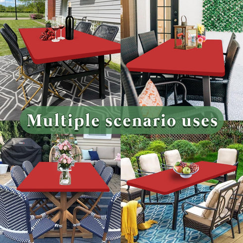 2 Pack 6 (Red,30" 72") Picnic Fitted Table Cover for Foot Tablecloth for Rectangle Tables Waterproof Stretch Washable