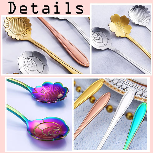 16 Pieces PBIEHSR Stainless Steel Tea Spoon Set | Coffee Teaspoons for Stirring Drinks, Mixing Milkshake