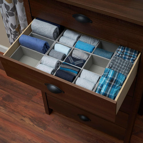 Grey Deep Drawer Organizer Box for Storage by Household Essentials | 12 in x 4 in x 3.13, Silver