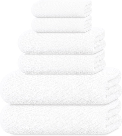 Tens Towels Pack of 6 Zero Twist Towels Set, 2 Bath, 2