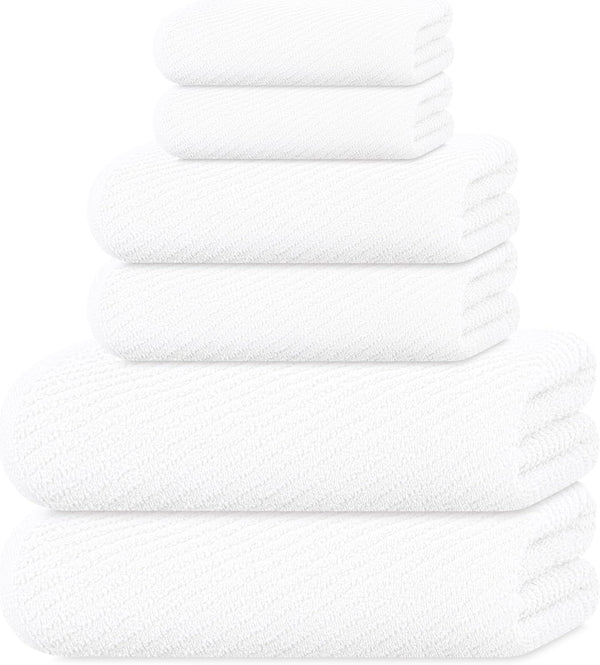 Tens Towels Pack of 6 Zero Twist Towels Set, 2 Bath, 2