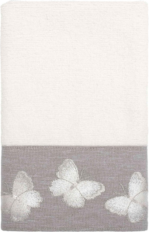 Avanti Linens Fingertip Towel, Soft & Absorbent Cotton Towel (Yara Collection, White)